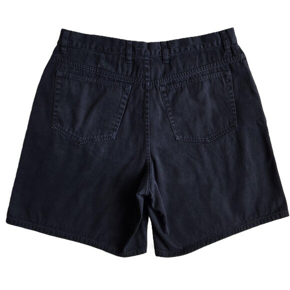 Eddie Bauer Relaxed Fit High Waist Black Chino Jean Shorts w/ Pockets Women's 14 - Picture 4 of 5